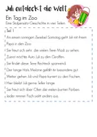Vorschau - Arbeitsblätter - Ein Tag im Zoo - Eine Stolpersatz-Geschichte in vier Teilen - Deckblatt