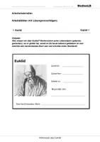 Vorschau - Arbeitsblätter - Höhensatz des Euklid - Arbeitsblätter mit Lösungen - Deckblatt
