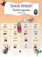 Vorschau - Spiele - Smash Attack! - Find the opposites (Adjectives) - Deckblatt