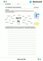 Vorschau - Arbeitsblätter - Fette und Öle - Arbeitsblätter mit Lösungen - Deckblatt