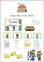 Vorschau - Spiele - Farm animals: Escape Game / Escape Room & Suchsel (Bauernhof) - Englisch - Kl. 3/4 - Deckblatt