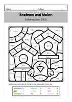 Vorschau - Stationenlernen - Rechenmalblätter Subtraktion ZR 10 - Seite 2