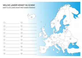 Vorschau - Arbeitsblätter - Europakarten zum Beschriften. (Druckversion) - Seite 1