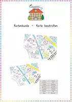 Vorschau - Arbeitsblätter - Kartenkunde / Orientierung: Karte beschriften (Differenziert) - Sachunterricht - Kl. 3/4 - Deckblatt