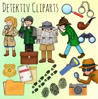 Vorschau - selbst erstellte Cliparts/Grafiken - Clipart: Detektiv Kinder und Zubehör - Deckblatt