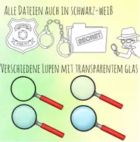 Vorschau - selbst erstellte Cliparts/Grafiken - Clipart: Detektiv Kinder und Zubehör - Seite 1