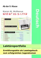 Vorschau - Unterrichtsreihen - One of us is lying - Lektüreportfolio Jugendroman Thriller Leseportfolio - Deckblatt