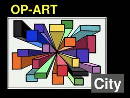 Vorschau - Stundenentwürfe - KUNST Schritt für Schritt: Op-Art City + Zeichenvideo (Buntstift-/Filzstiftzeichnung)) - Seite 1