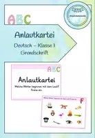 Vorschau - Arbeitsblätter - Anlautkartei Deutsch Klasse 1 - Grundschrift - Deckblatt