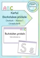 Vorschau - Arbeitsblätter - Buchstaben Prickelvorlage Klasse 1 - Grundschrift - Deckblatt