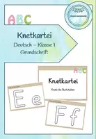 Vorschau - Arbeitsblätter - Knetkartei Buchstaben Klasse 1 - Grundschrift - Deckblatt