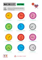 Vorschau - Arbeitsblätter - What time is it? - Uhrzeit aufschreiben - Seite 1