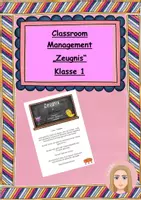 Vorschau - Arbeitsblätter - Classroom management Zeugnis Klasse 1 - Deckblatt