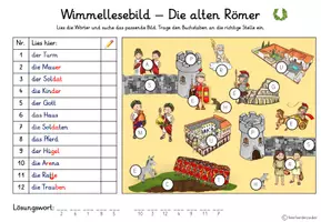Vorschau - Arbeitsblätter - Wimmellesebild / Lesespur - Die alten Römer - (digitale/interaktive) und analoge Aufgabe) - Seite 3