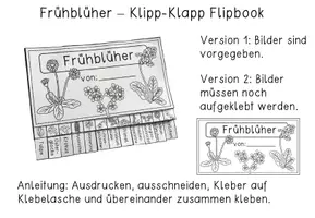 Vorschau - Arbeitsblätter - Flip Book Frühblüher - zweifach differenzierte Bastelvorlage - Seite 1