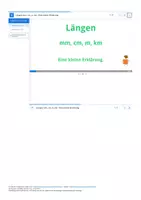 Vorschau - Arbeitsblätter - Reflexion Längen mm, cm, m, km - Eine kleine Erklärung - Deckblatt