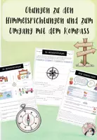 Vorschau - Arbeitsblätter - Übungen zu den Himmelsrichtungen und zum Kompass - Deckblatt