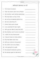 Vorschau - Arbeitsblätter - Which Tense is it? Worksheet Mixed Tenses - Seite 1