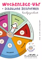 Vorschau - Arbeitsblätter - Wochentage Uhr - Vorlage + Schablone Zeitformen - PDF - Wochenkreis - Deckblatt