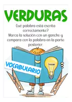Vorschau - Spiele - VERDURAS (Gemüse) Klammerkarten Spanisch - Seite 1