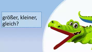 Vorschau - Präsentationen/Tafelbilder - Größer, kleiner, gleich - Erklärvideo - Klasse 1 - für das Distanzlernen geeignet - Seite 1