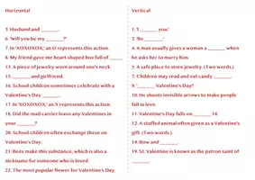 Vorschau - Arbeitsblätter - St. Valentine's day Crossword fun - Seite 1