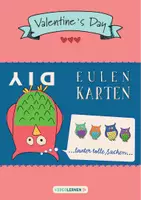 Vorschau - Mal- und Bastelvorlagen - Valentine's Day 🦉 Eulen DIY Karten basteln und malen | Valentinstag - Deckblatt