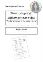 Vorschau - Arbeitsblätter - Arbeitsblatt Shopping "The Carters at the Grocery Store" - Deckblatt