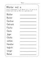 Vorschau - Arbeitsblätter - Ausfüllbares PDF-Arbeitsblatt: Wörter mit ä inkl. Lösungsblatt für´s Homeschooling - Deckblatt