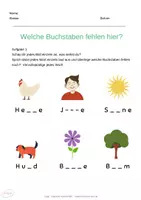 Vorschau - Arbeitsblätter - Die Geschichtenwerkstatt, welche Buchstaben fehlen hier? - Seite 1