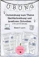 Vorschau - Arbeitsblätter - Online-Übung zu Rechtschreibung und Kreativem Schreiben Homeschooling - Deckblatt