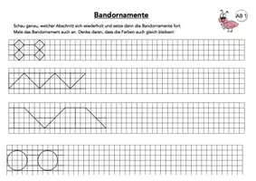 Vorschau - Arbeitsblätter - Bandornamente - Einführung (Fernschul-geeignet) - Seite 1