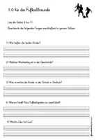 Vorschau - Arbeitsblätter - Lesebegleittext zum Buch 1:0 für die Fußballfreunde - Seite 1