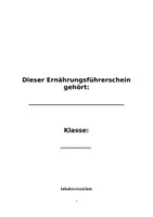 Vorschau - Stundenentwürfe - Ernährungsführerschein 5. Klasse Natur und Technik - Deckblatt
