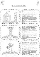 Vorschau - Arbeitsblätter - Lese-Mal-Blätter Zirkus Klasse 1 und 2 - Seite 1