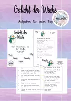 Vorschau - Stundenentwürfe - Gedicht der Woche - eine Aufgabe für jeden Tag - Deckblatt