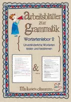 Vorschau - Arbeitsblätter - Wortartenlabor 2 - Unveränderbare Wortarten testen und bestimmen - Deckblatt