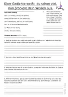 Vorschau - Arbeitsblätter - Deutsch: Gedichte-Lernlandkarte inkl. AB mit einem Gedicht - Seite 1
