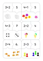 Vorschau - Fördermaterial/Inklusion - Additionsgeschichten bis 10 - Puzzles - Seite 1