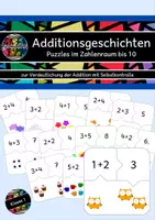 Vorschau - Fördermaterial/Inklusion - Additionsgeschichten bis 10 - Puzzles - Deckblatt
