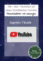 Vorschau - Arbeitsblätter - Youtuber Hör Seh Verstehen - Cyprien lécole - Deckblatt