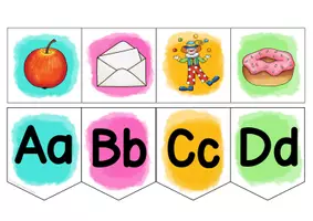 Vorschau - Stationenlernen - ABC Wimpelketten - Seite 1
