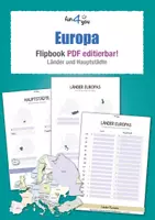 Vorschau - Arbeitsblätter - Europa - Flipbook - PDF editierbar! - Deckblatt