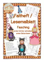 Vorschau - Arbeitsblätter - Faltheft / Leseblatt Fasching - Deckblatt