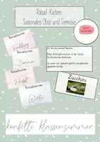 Vorschau - Stationenlernen - Rätselkarten saisonales Obst und Gemüse (HSU) - Deckblatt
