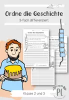 Vorschau - Arbeitsblätter - Ordne die Geschichte | Sätze sortieren | Textproduktion - Deckblatt