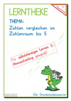 Vorschau - Arbeitsblätter - Zahlen vergleichen im Zahlenraum bis 5 mit Lösung - Deckblatt