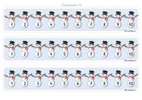Vorschau - Fördermaterial/Inklusion - Freebie - Zahlenfolge ZR 10 & 20 "Schneemann" - Vorschule & 1. Klasse - Seite 3