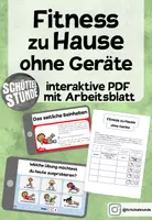 Vorschau - Arbeitsblätter - Fitness zu Hause - interaktive PDF - Deckblatt