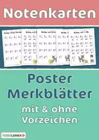 Vorschau - Spiele - Notennamen 🎶 Poster | Merkblätter | mit & ohne Vorzeichen - Deckblatt